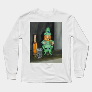 Leprechaun Art, Leprechaun artwork, St Patrick’s day decorations, st Patrick’s decor, St Patrick’s day home decor, leprechaun decorations Long Sleeve T-Shirt